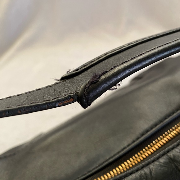 Kate Spade Savona Paige black leather hobo shoulder bag green floral lining - Picture 5 of 12